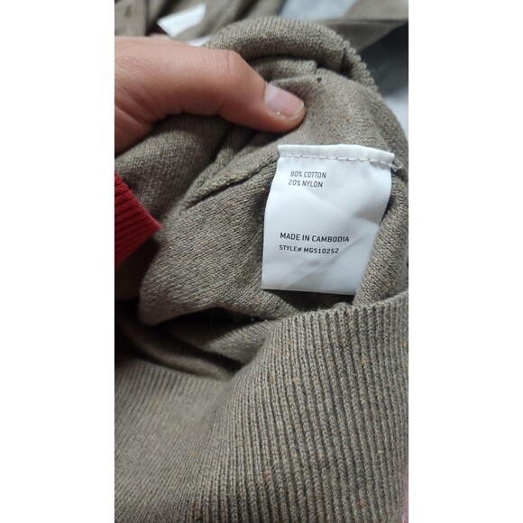 Hawker Rye Men's Medium Beige Cotton Nylon Pullover Button Up Hoodie NWT - Picture 4 of 8